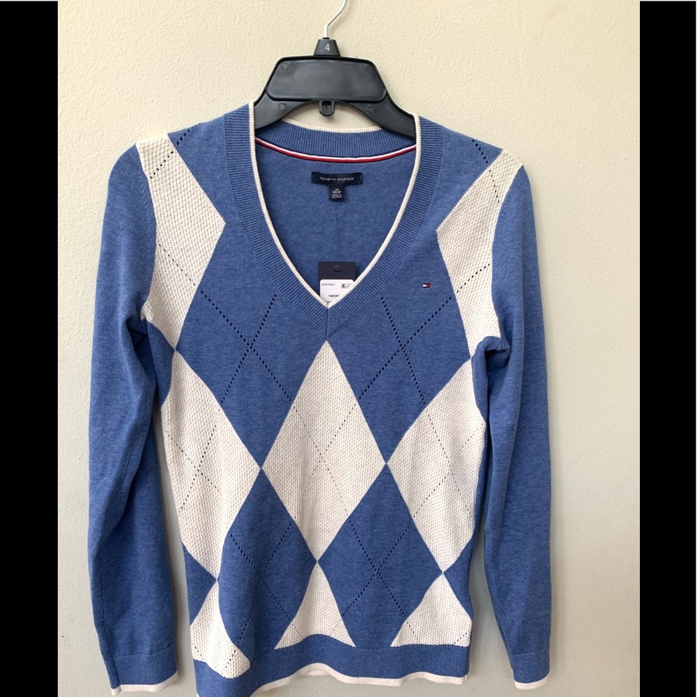 TOMMY HILFIGER Women's Cotton V-Neck Sweater Top